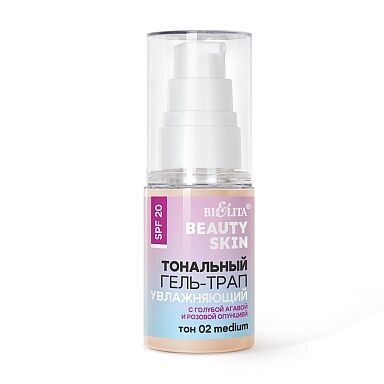 Тональный гель-трап для лица увлажняющий, SPF 20, тон  02, medium, Белита