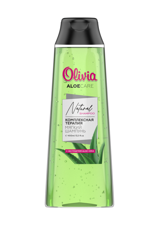 Шампунь для волос Olivia Natural Aloe care комплексная терапия, 400 мл Alviero