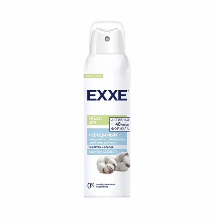 Дезодорант-антиперспирант EXXE fresh SPA, спрей, невидимый, 150 мл, Арвитекс
