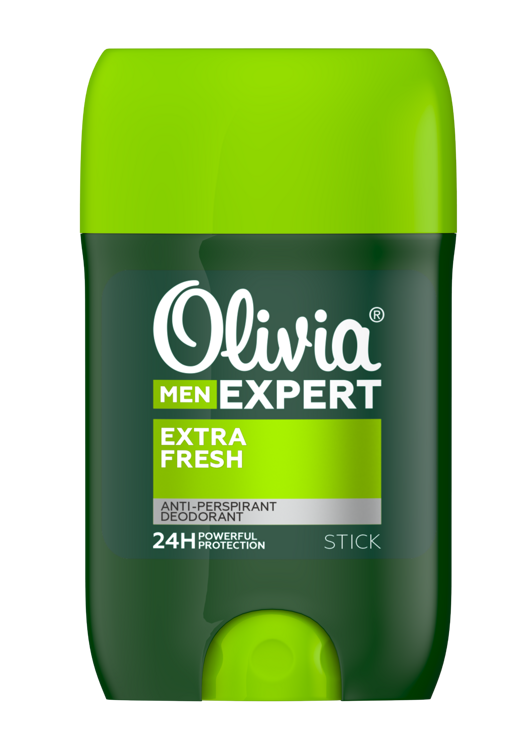 Дезодорант-антиперспирант Olivia Men Expert Extra fresh, 48 г, Alviero